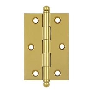 Deltana 3" x 2" Cabinet Brass Hinges w/Ball Tips (Pair) CH3020