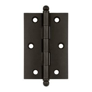 Deltana 3" x 2" Cabinet Brass Hinges w/Ball Tips (Pair) CH3020