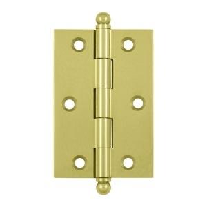 Deltana 3" x 2" Cabinet Brass Hinges w/Ball Tips (Pair) CH3020