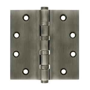 Deltana 4 1/2" x 4 1/2" Square Corner Ball Bearing Solid Brass Hinges DSB45B