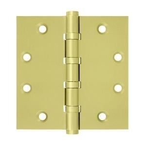 Deltana 4 1/2" x 4 1/2" Square Corner Ball Bearing Solid Brass Hinges DSB45B