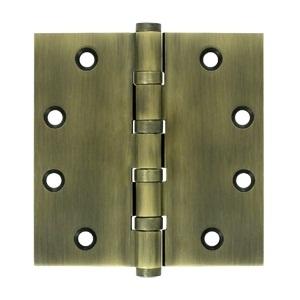 Deltana 4 1/2" x 4 1/2" Square Corner Ball Bearing Solid Brass Hinges DSB45B