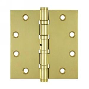 Deltana 4 1/2" x 4 1/2" Square Corner Ball Bearing Brass Hinges NRP DSB45NB 