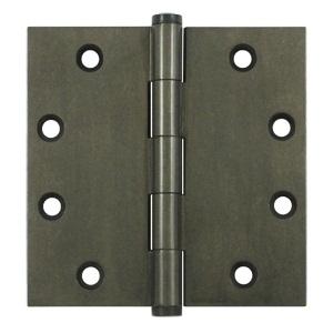Deltana 4 1/2" x 4 1/2" Square Corner Solid Brass Distressed Hinges