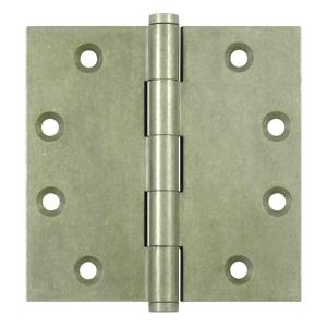 Deltana 4 1/2" x 4 1/2" Square Corner Solid Brass Distressed Hinges