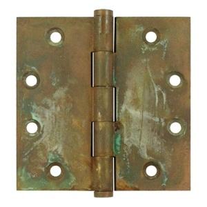 Deltana 4 1/2" x 4 1/2" Square Corner Solid Brass Distressed Hinges DSB45