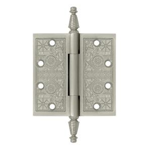 Deltana 4 1/2" x 4 1/2" Square Corner Ornate Solid Brass Hinges DSBP45U