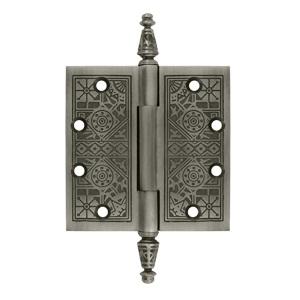 Deltana 4 1/2" x 4 1/2" Square Corner Ornate Solid Brass Hinges DSBP45U