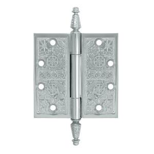 Deltana 4 1/2" x 4 1/2" Square Corner Ornate Solid Brass Hinges DSBP45U