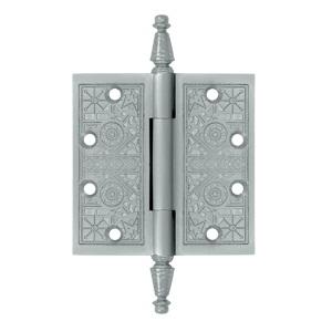Deltana 4 1/2" x 4 1/2" Square Corner Ornate Solid Brass Hinges DSBP45U