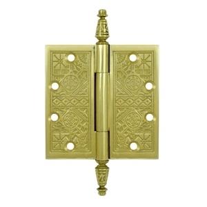 Deltana 4 1/2" x 4 1/2" Square Corner Ornate Solid Brass Hinges DSBP45U