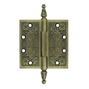 Deltana 4 1/2" x 4 1/2" Square Corner Ornate Solid Brass Hinges DSBP45U