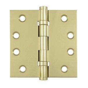 Deltana 4" x 4" Square Corner Ball Bearing Solid Brass Hinges DSB4B