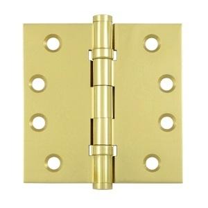 Deltana 4" x 4" Square Corner Ball Bearing Solid Brass Hinges DSB4B