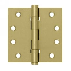 Deltana 4" x 4" Square Corner Ball Bearing Solid Brass Hinges DSB4B