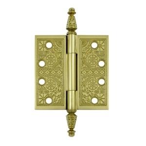 Deltana 4" x 4" Square Corner Ornate Solid Brass Hinges DSBP44U