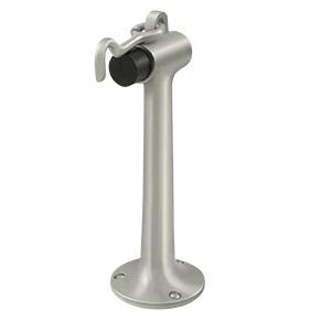 Deltana 8 inch Heavy Duty Floor Mount Bumper with Hook and Eye Satin Nickel