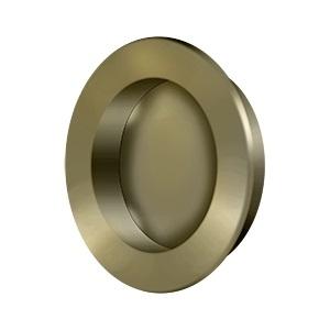 Deltana FP238 Solid Brass Round HD Flush Pull Antique Brass (US5)