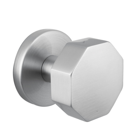 Emtek Brass Octagon Door Knob Set with Disk Rosette Satin Nickel (US15)