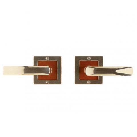 Rocky Mountain E103 Square Designer Escutcheon Speice Leather inlay