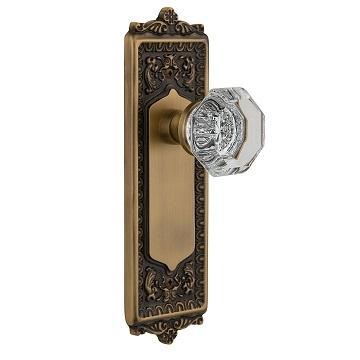 Nostalgic Warehouse Egg & Dart Backplate with Waldorf Knob Antique Brass