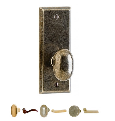 Rocky Mountain EB55 Escutcheon shown with Small Potato Knob