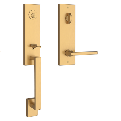 Baldwin Reserve Seattle (SEA) Handleset shown in Satin Brass (044)