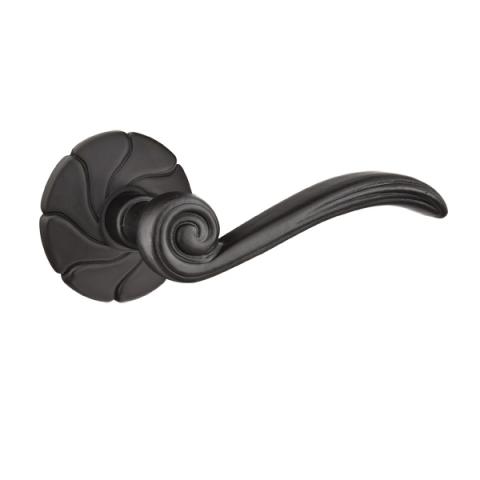 Emtek Medici Door lever with #17 Rose Flat Black Patina (FB)