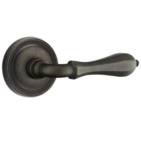 Emtek Octagon Door lever with #17 Rose Medium Bronze Patina (MB)