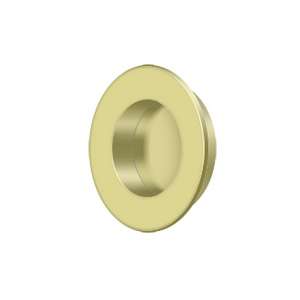 Deltana FP178 Solid Brass 1-7/8" Round HD Flush Pull Polished Brass