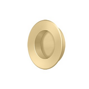Deltana FP178 Solid Brass 1-7/8" Round HD Flush Pull Satin Brass