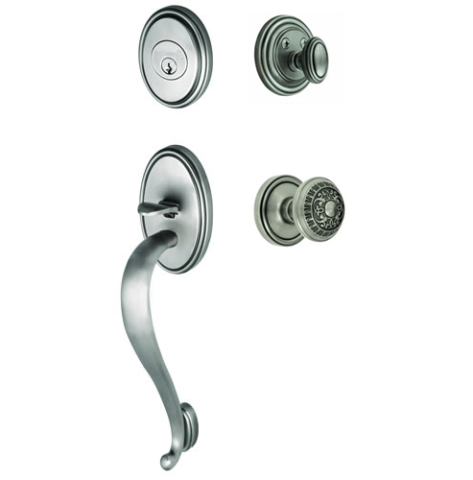 Grandeur Georgetown Handleset shown with Windsor in Antique Pewter (AP)