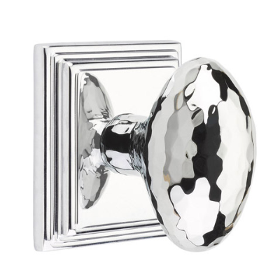 Emtek 8161 Hammered Egg Door Knob Set Polished Chrome
