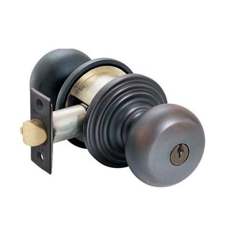 Emtek Providence Keyed Entry Door Knob Regular Rosette Oil Rubbed Bronze (US10B)