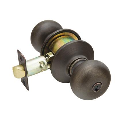 Emtek Winchester Keyed Entry Door Knob w/#2 Rose Medium Bronze Patina (MB)