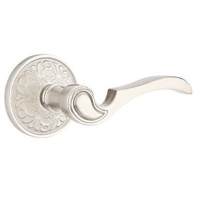 Emtek Coventry Door Lever Set with Lancaster Rose Satin Nickel (US15)