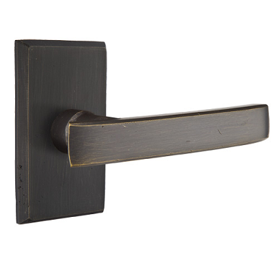 Emtek Bronze Yuma Door Lever Set with #3 Rose Medium Bronze (MB)