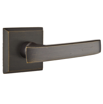 Emtek Bronze Yuma Door Lever Set with #6 Rose Medium Bronze (MB)