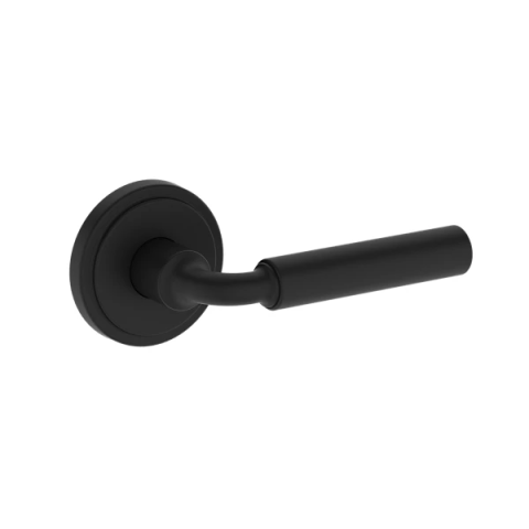 Baldwin Reserve La Conner Lever with Stepped Roud Rose Satin Black