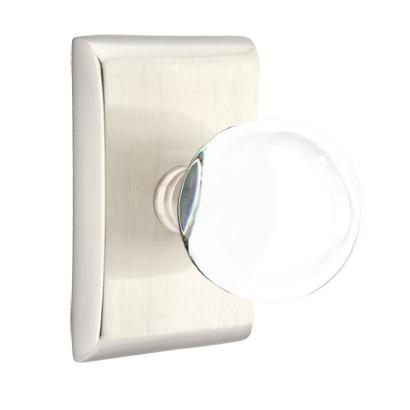 Emtek Modern Bristol Door Knob Set with Neos Rosette Satin Nickel 