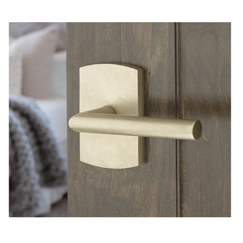 Emtek 7100MA Sandcast Bronze Mariposa Door Lever Set Tumbled White Bronze (TWB)