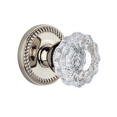 Grandeur Versailles Knob with Newport Rose Polished Nickel 