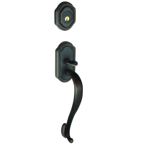 Grandeur Newport Handleset shown in Timeless Bronze (TB)