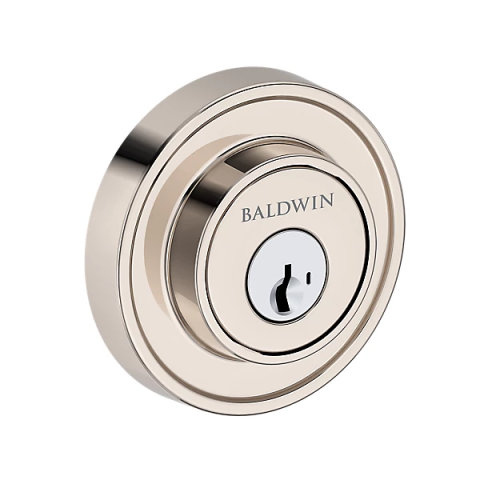 Baldwin Reserve Recessed Round Deadbolt Lifetime Polished Nickel