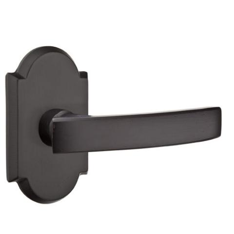 Emtek Bronze Yuma Door Lever Set with #1 Rose Flat Black Patina (FB)