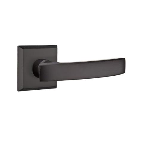 Emtek Bronze Yuma Door Lever Set with #6 Rose Flat Black Patina (FB)