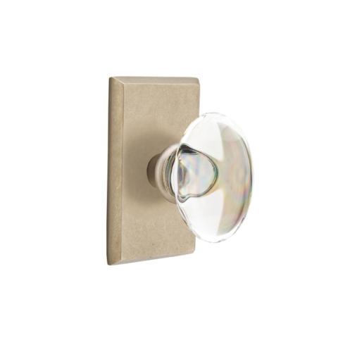 Emtek Bronze Hampton Crystal Door Knob with #3 Rose Tumbled White Bronze (TBW)