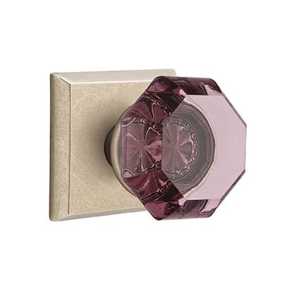 Emtek Bronze Old Town Violet Door Knob with #6 Rose Tumbled White Bronze
