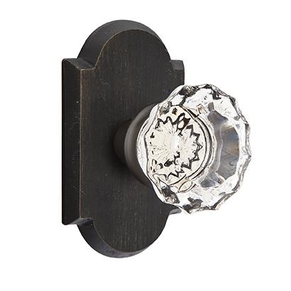Emtek Bronze Astoria Clear Crystal Door Knob with #1 Rose Medium Bronze Patina