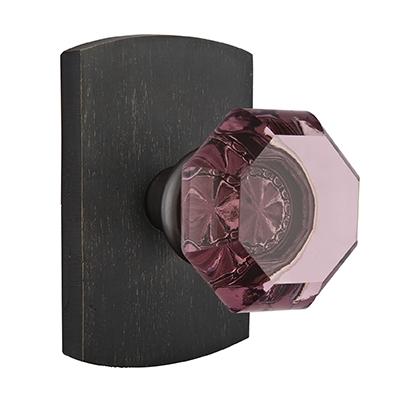 Emtek Bronze Old Town Violet Door Knob with #4 Rose Medium Bronze Patina